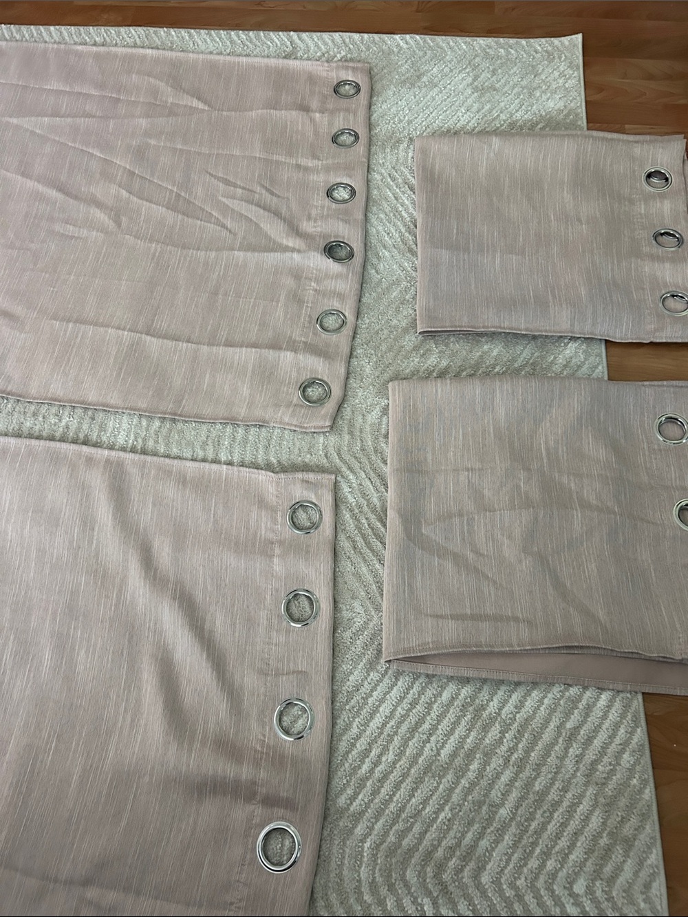 Four Dusty Pink Grommet Curtains - Picture 5 of 8